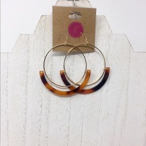 Tortoise lucite hoop earrings